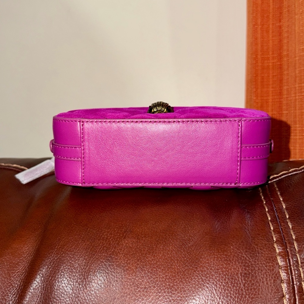 🔥🔥🔥NEW Kurt Geiger London Small Kensington Quilted Suede Camera Crossbody Bag - Picture 7 of 10